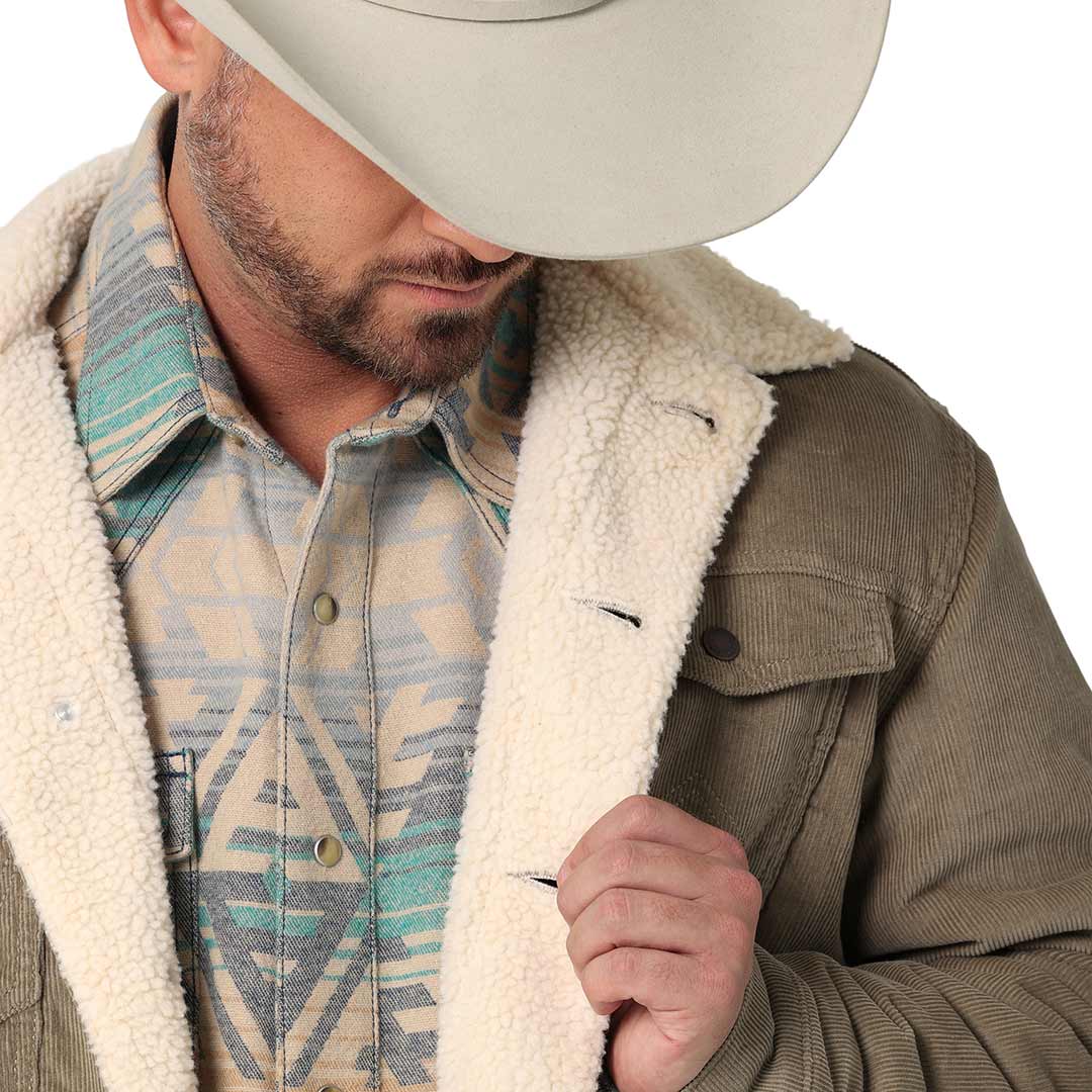 Wrangler Men's Cowboy Cut Sherpa Lined Corduroy Jacket