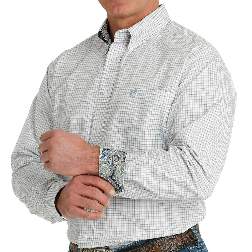 Cinch Men's Mini Check Print Button-Down Shirt