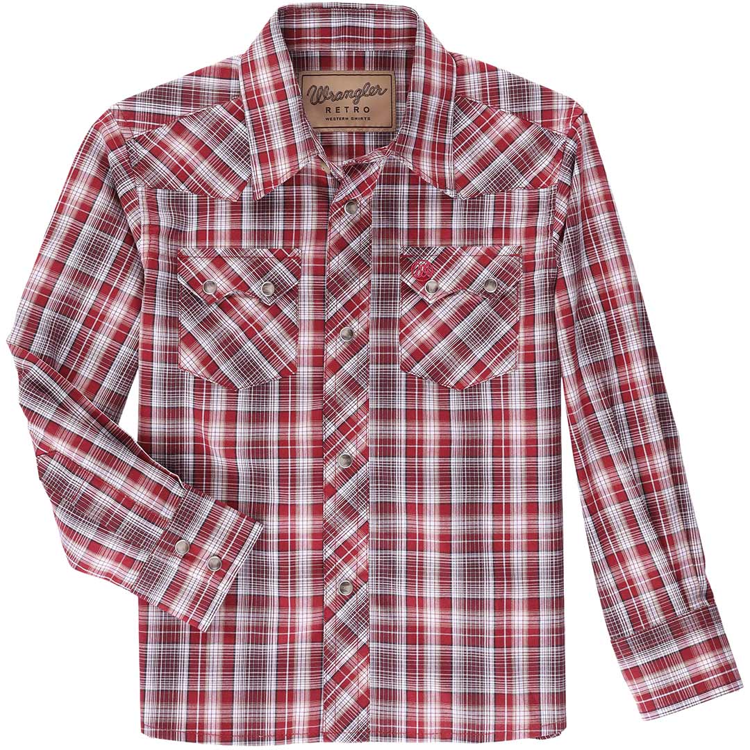 Wrangler Boys' Retro Plaid Snap Shirt