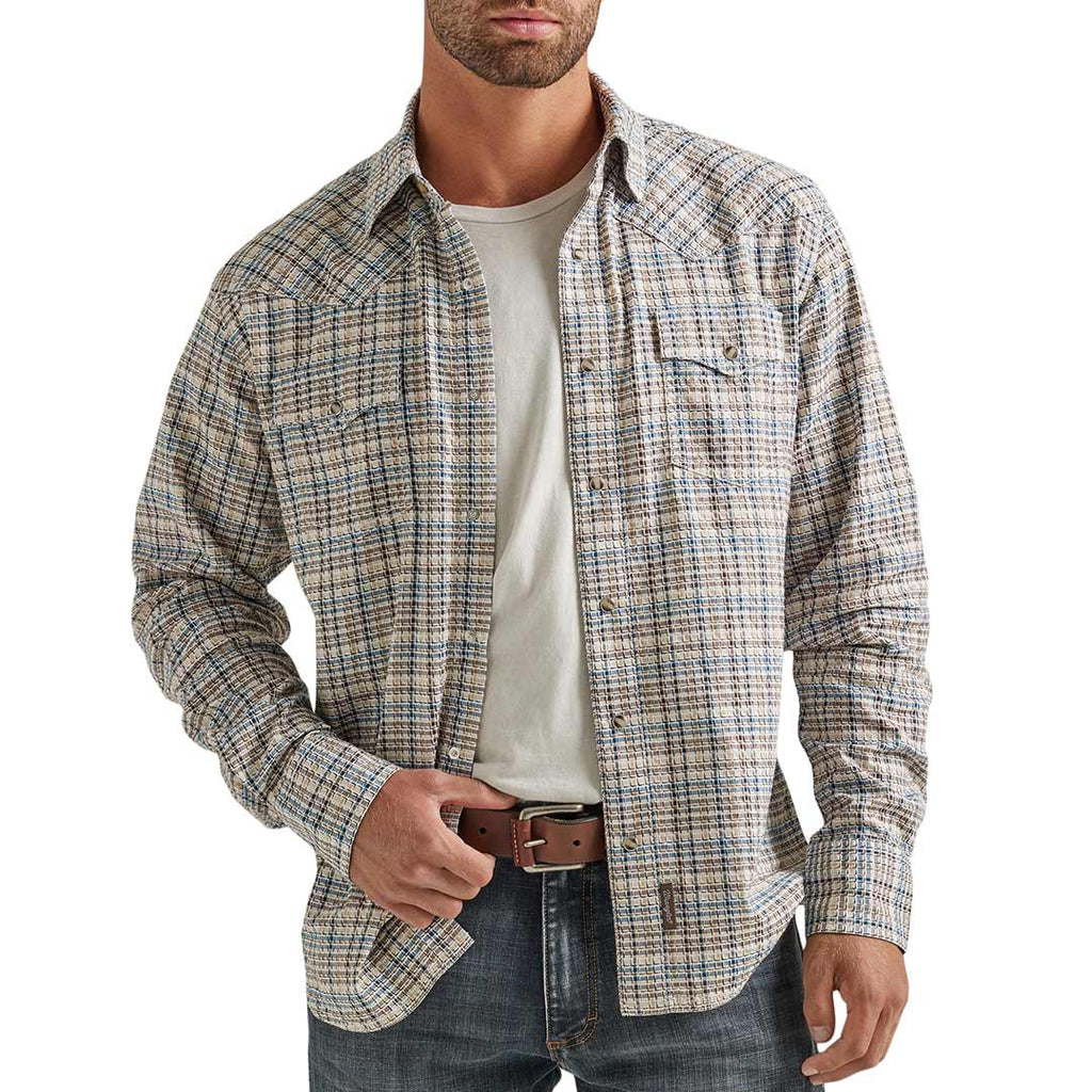 Wrangler® Men's Epic Soft™ Flex Twill Shirt Olive Night