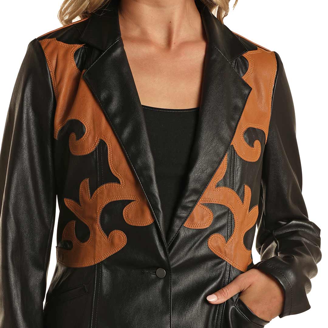 Rock & Roll Cowgirl Women's Faux Leather Blazer | Lammle's – Lammle's ...