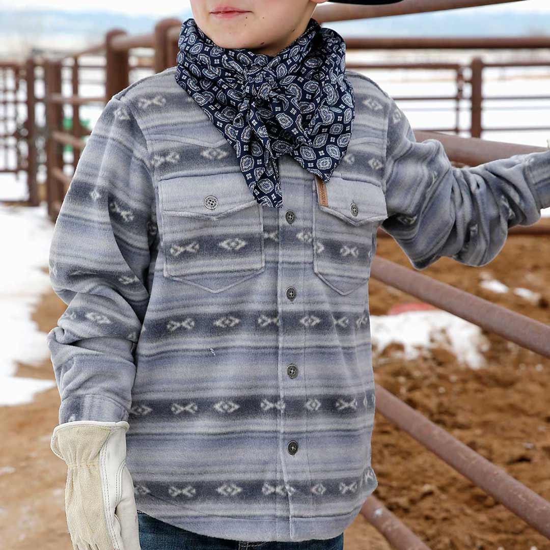 Cinch Boys Blanket Stripe Polar Fleece Shirt Jacket