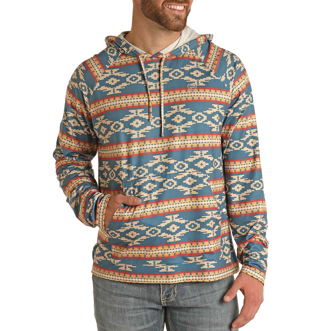 Rock Roll Cowboy Men s Aztec Print Hoodie Lammle s Lammle s Western Wear