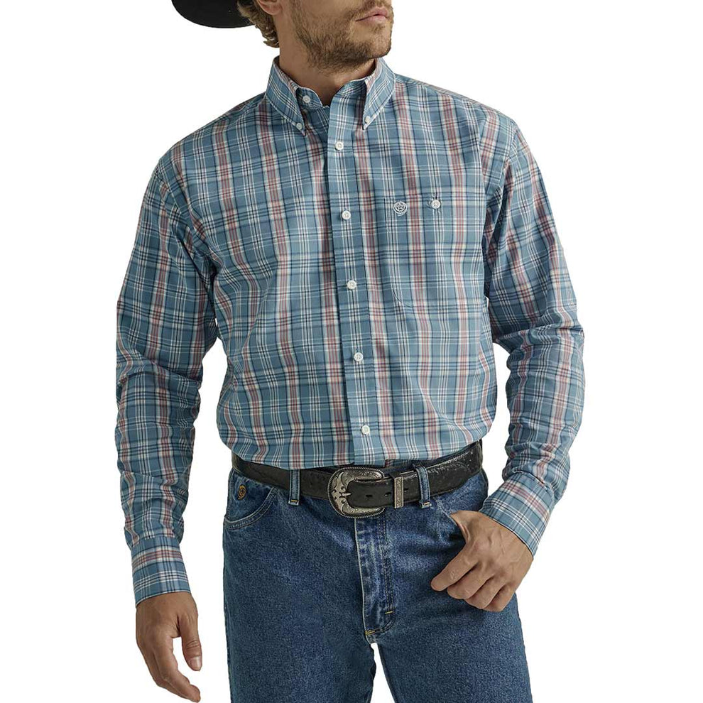 Wrangler Men's George Strait Plaid Button-Down Shirt