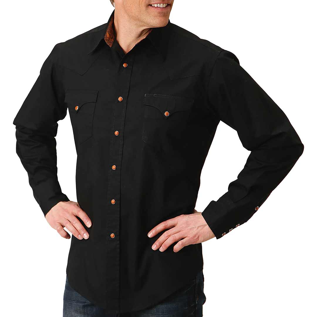 Roper Men's Solid Poplin Snap Shirt