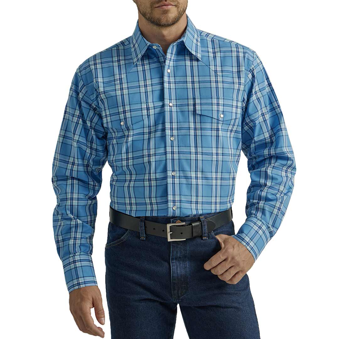 Wrangler Men's Wrinkle Resist Plaid Snap Shirt