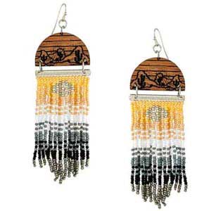 Wyo-Horse Sunset Seed Bead Earrings