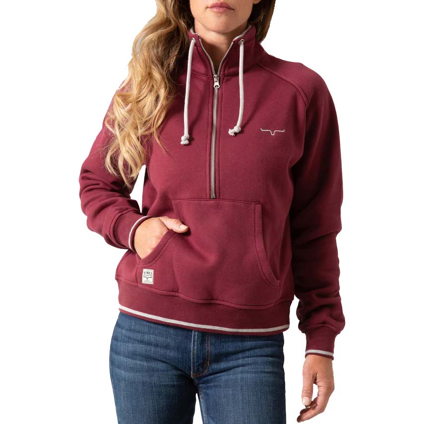 Womens Kimes Two Scoops Rusty Heather Fleece Cowlneck Hoodie