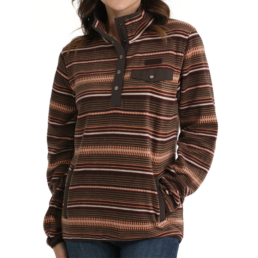 Cinch Women's Striped Fleece Pullover