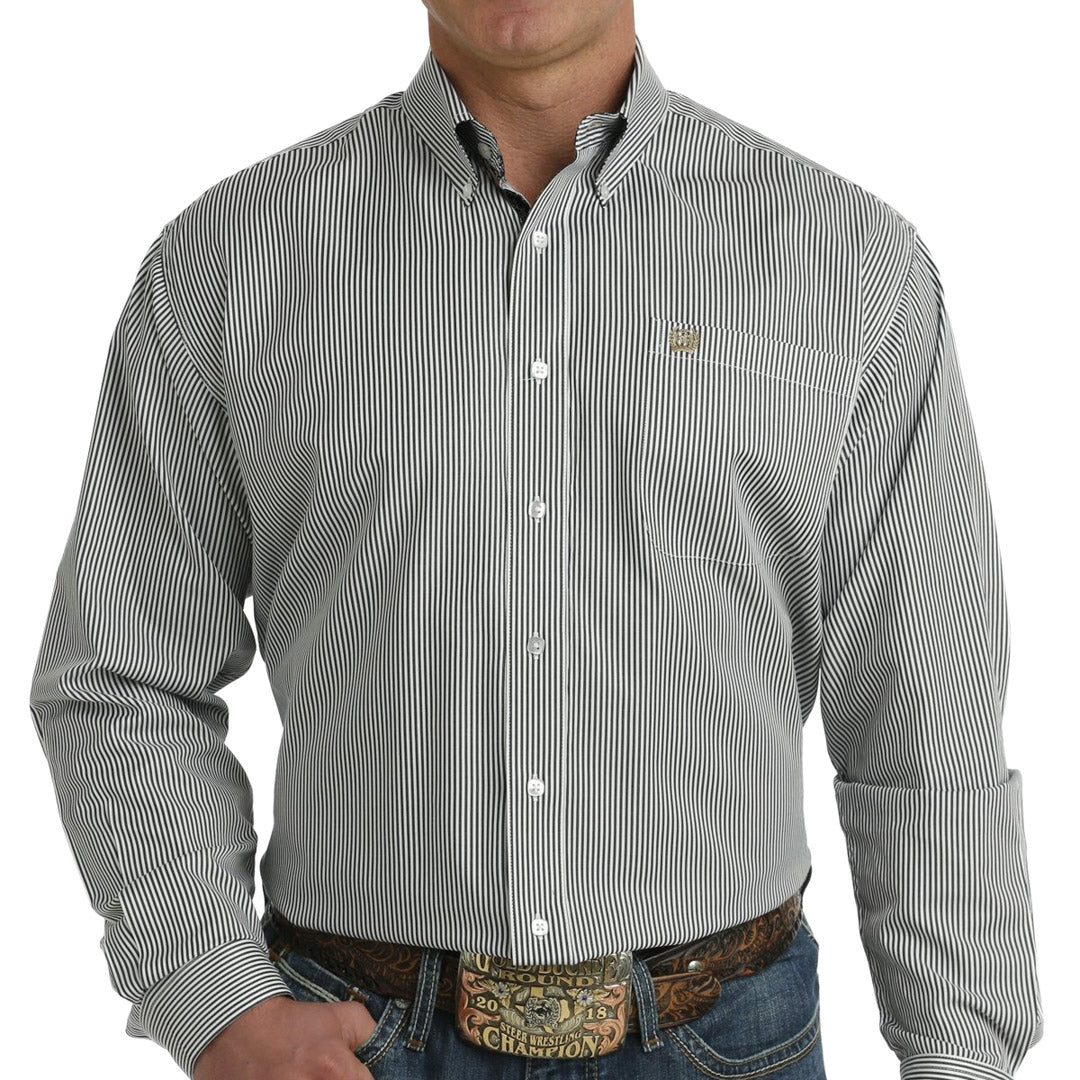 Cinch Men's Tencel Stripe Button-Down Western Shirt