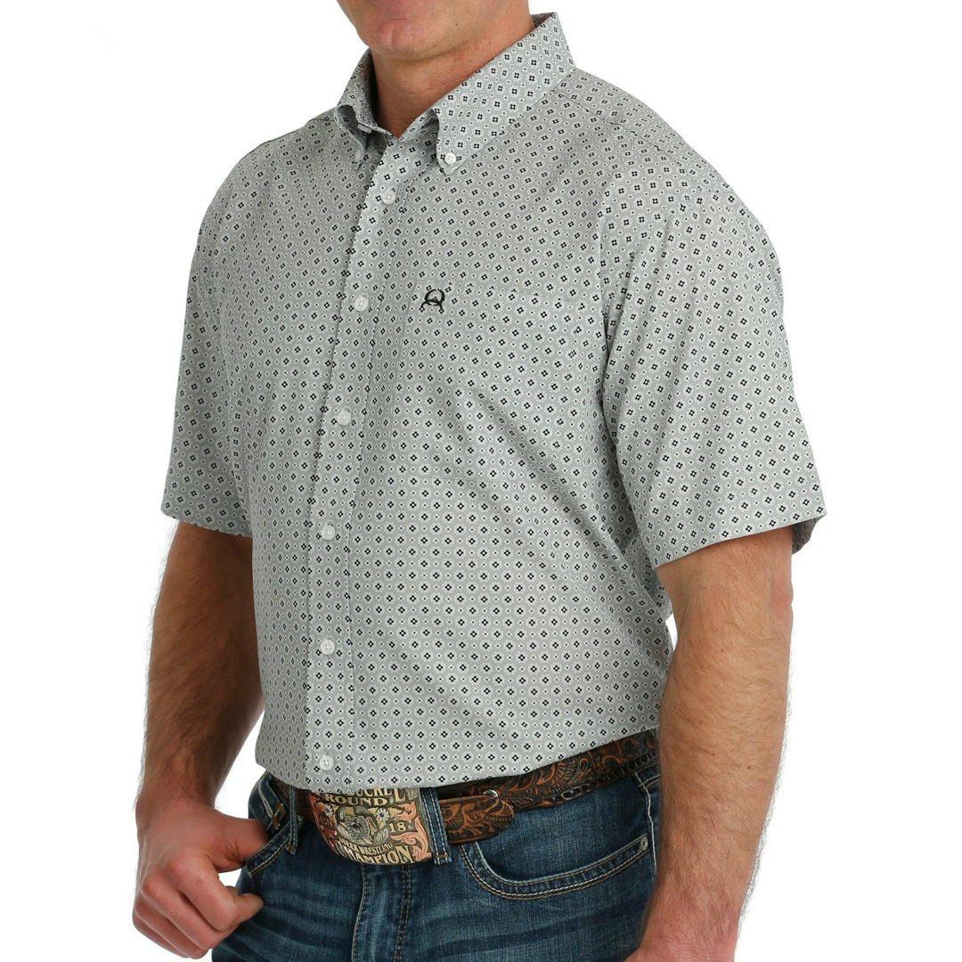 Cinch Men's ArenaFlex Short Sleeve Button-Down Shirt In Gray