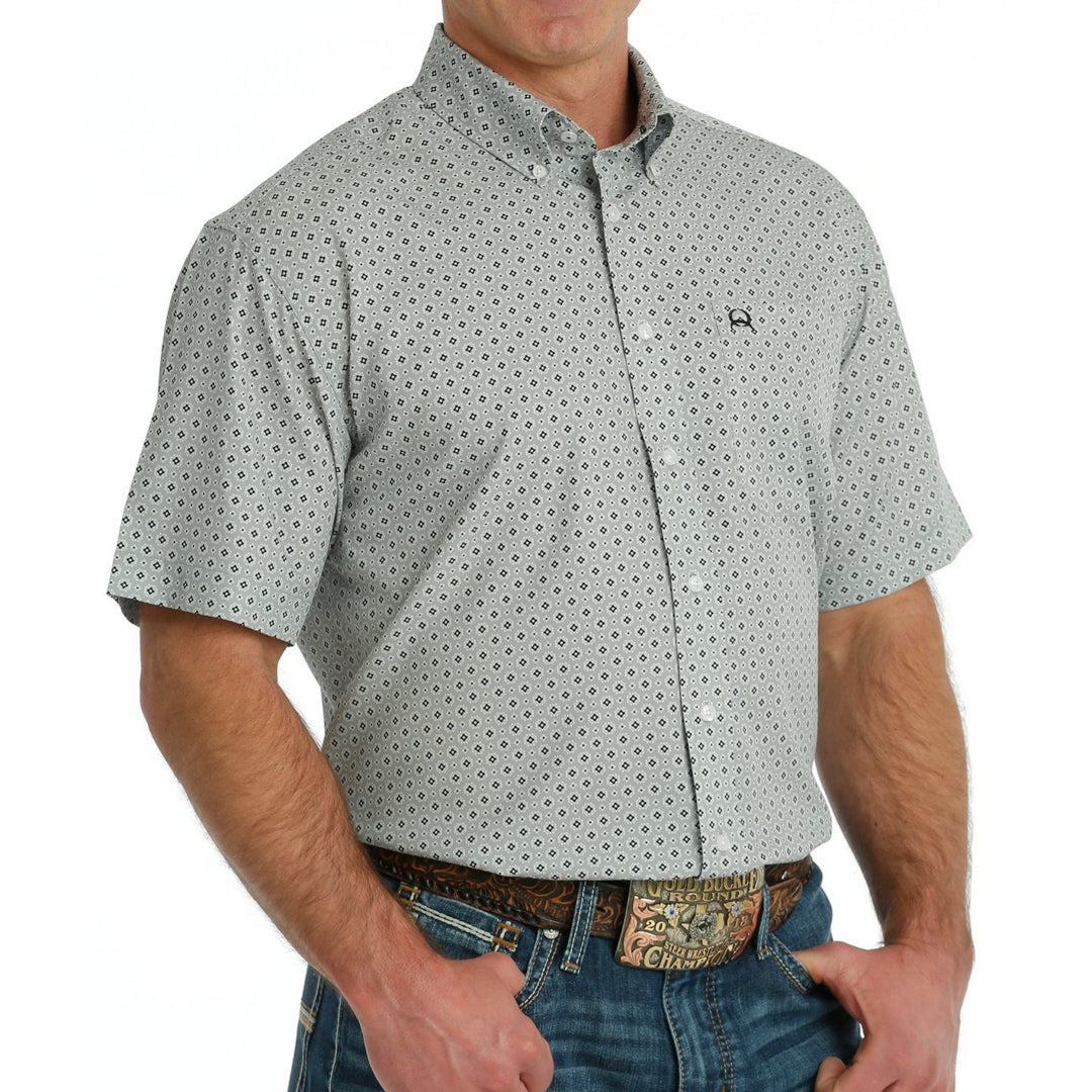 Cinch Men's ArenaFlex Short Sleeve Button-Down Shirt In Gray