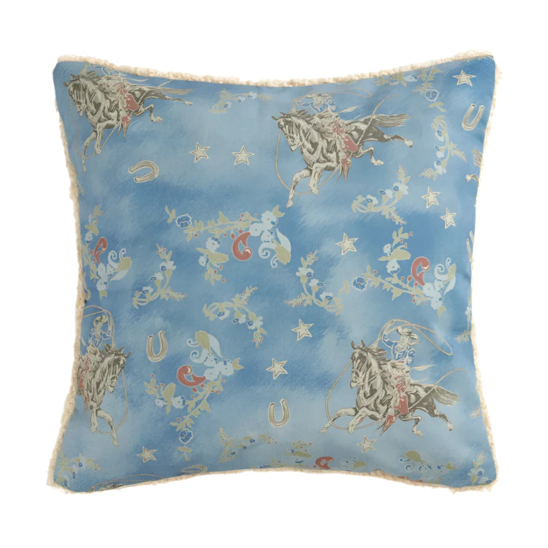 Tasha Polizzi Lee Western Washed Teddy-Backed Denim Pillow