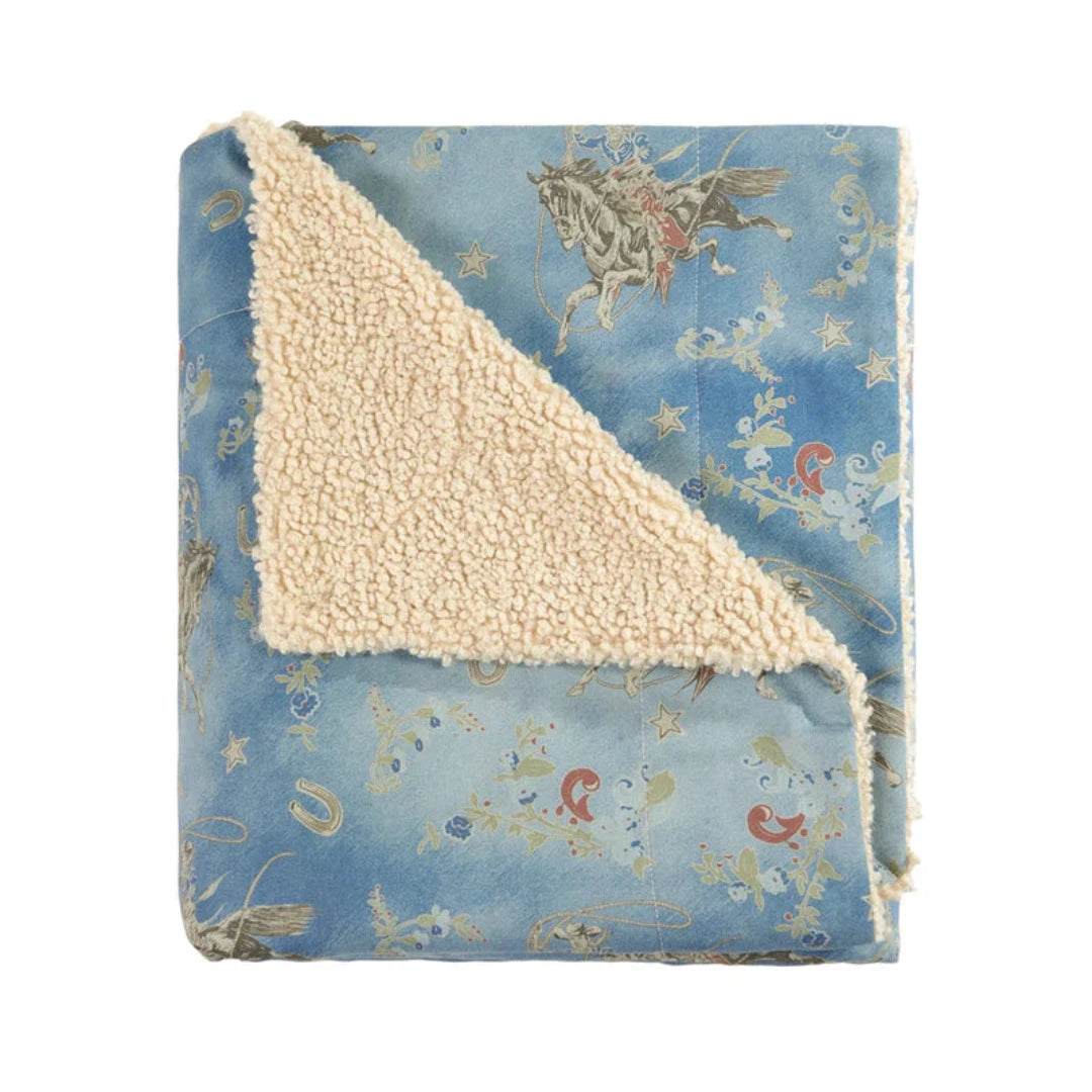 Tasha Polizzi Lee Western Washed Teddy-Backed Denim Throw