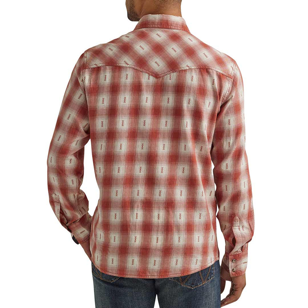 Wrangler Men's Retro Premium Aztec Plaid Snap Shirt