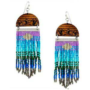 Wyo-Horse Sunset Seed Bead Earrings