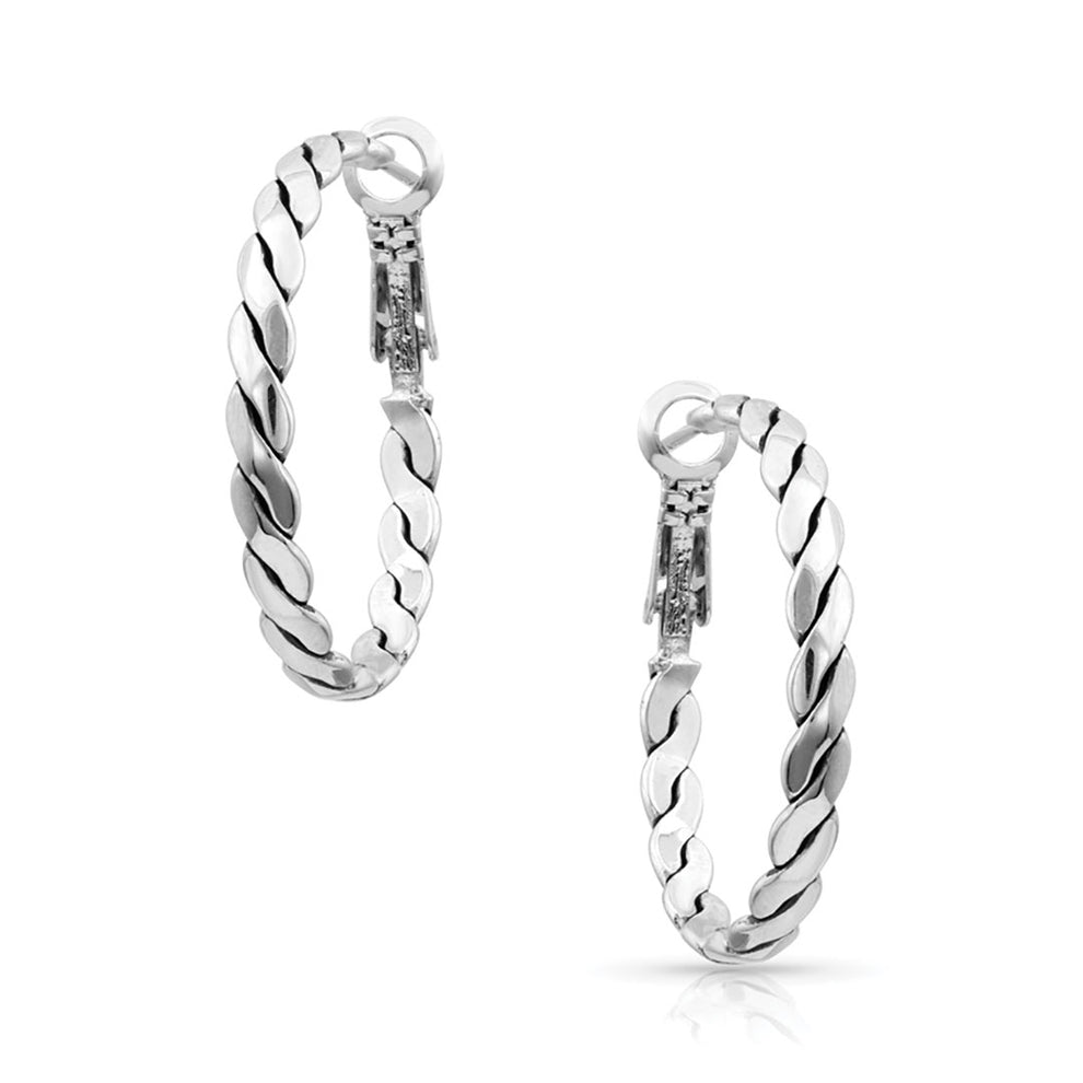 Montana Silversmiths Women's Flat Rope Hoop Earrings