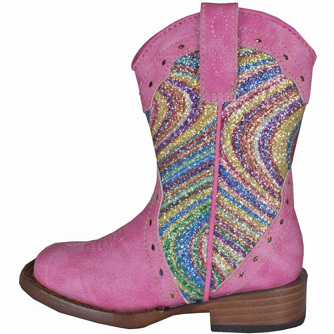 Roper Toddler Girls' Swirly Glitter Shaft Cowgirl Boots