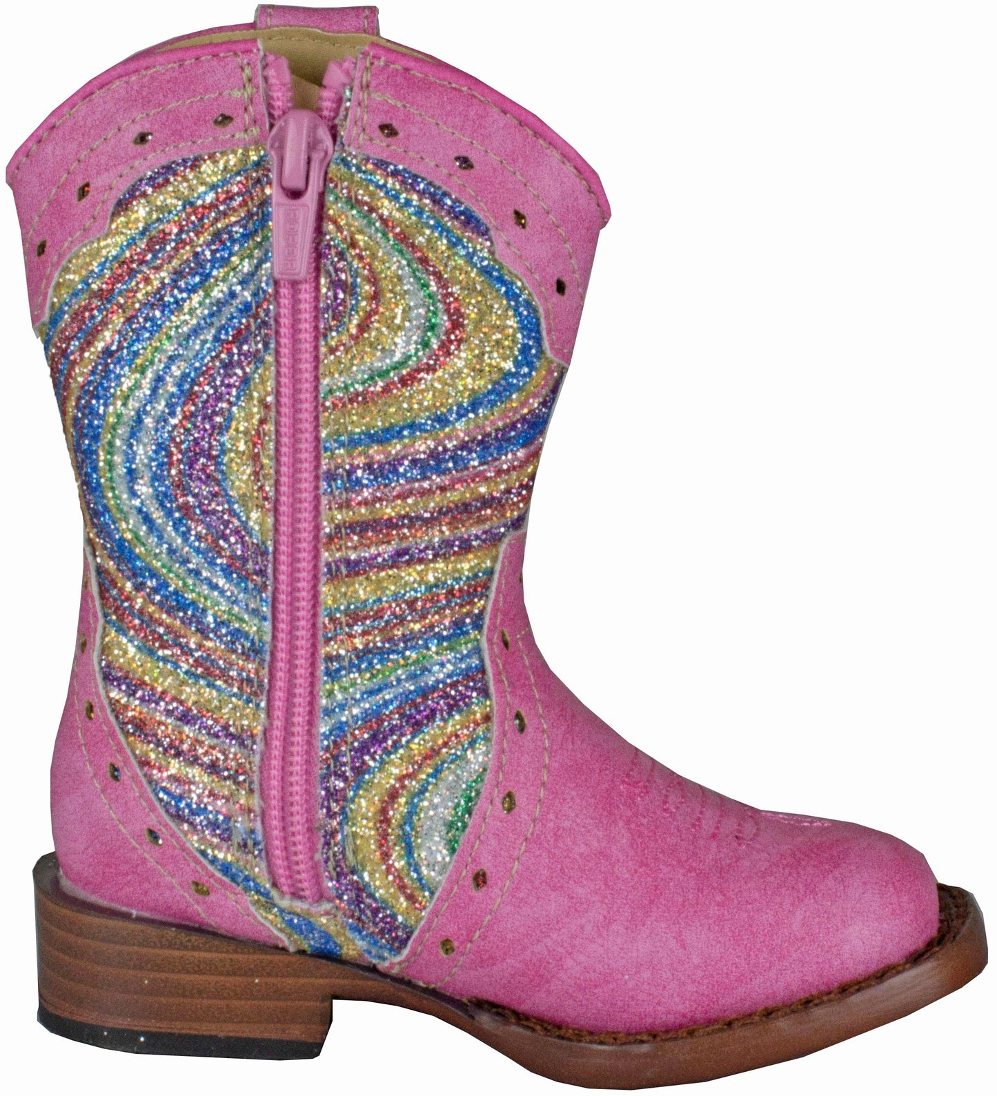 Roper Toddler Girls' Swirly Glitter Shaft Cowgirl Boots