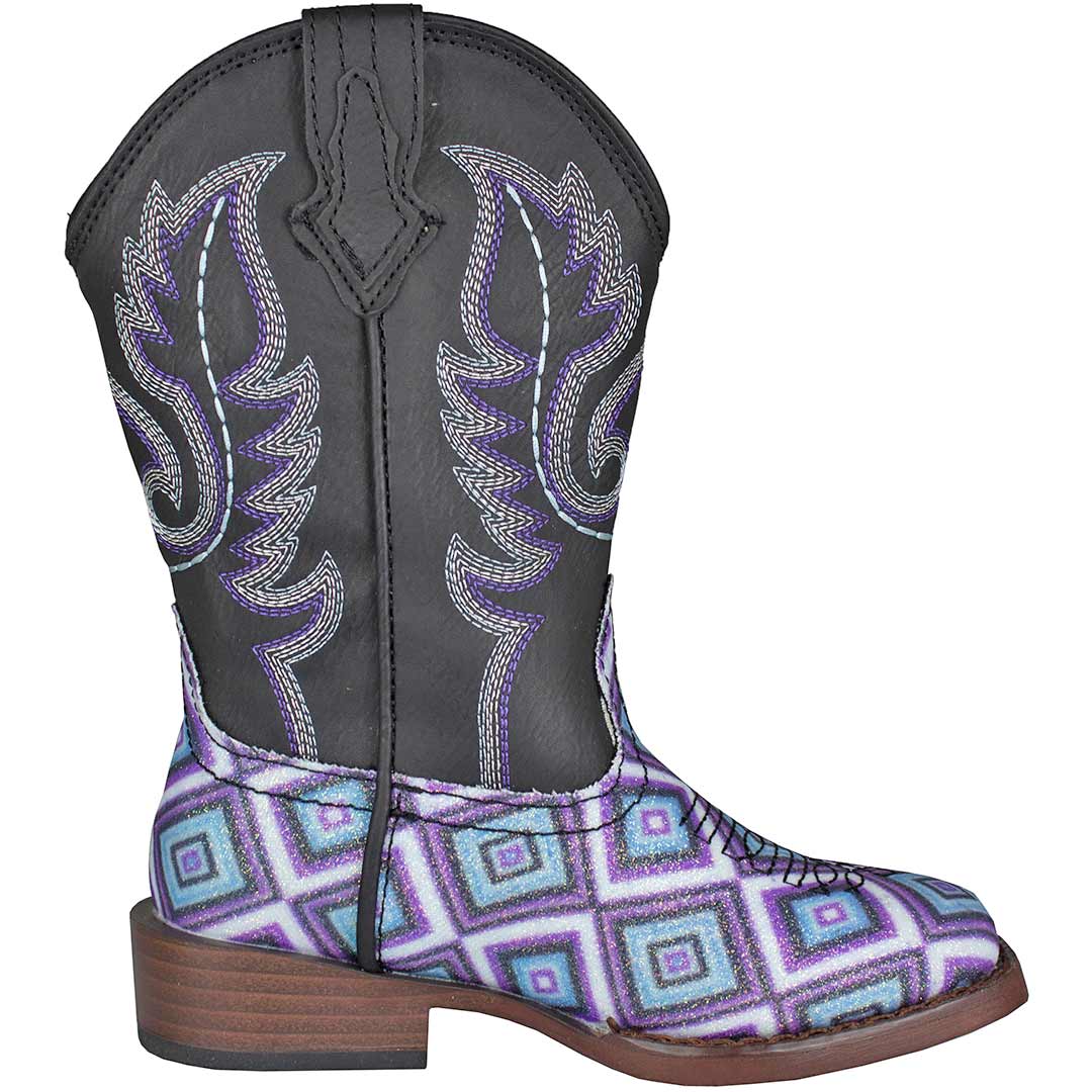 Roper Girls' Glitter Diamonds Square Toe Cowgirl Boots