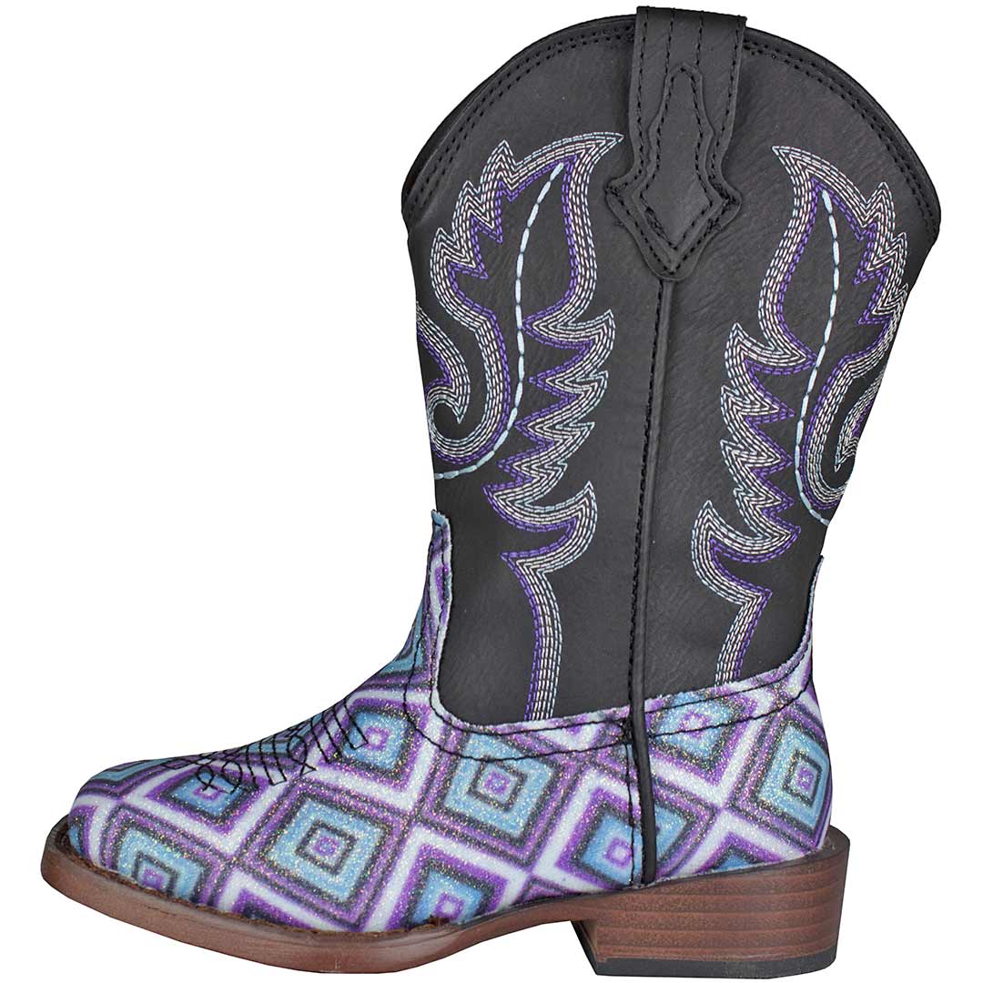 Roper Girls' Glitter Diamonds Square Toe Cowgirl Boots