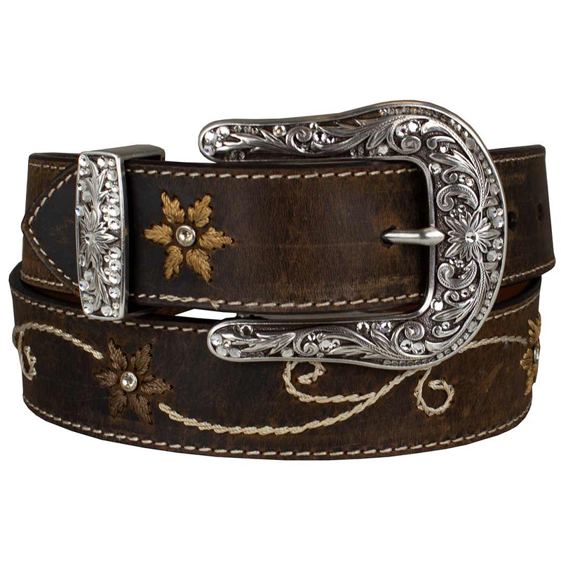 Nocona Women's Flower Embroidered Belt