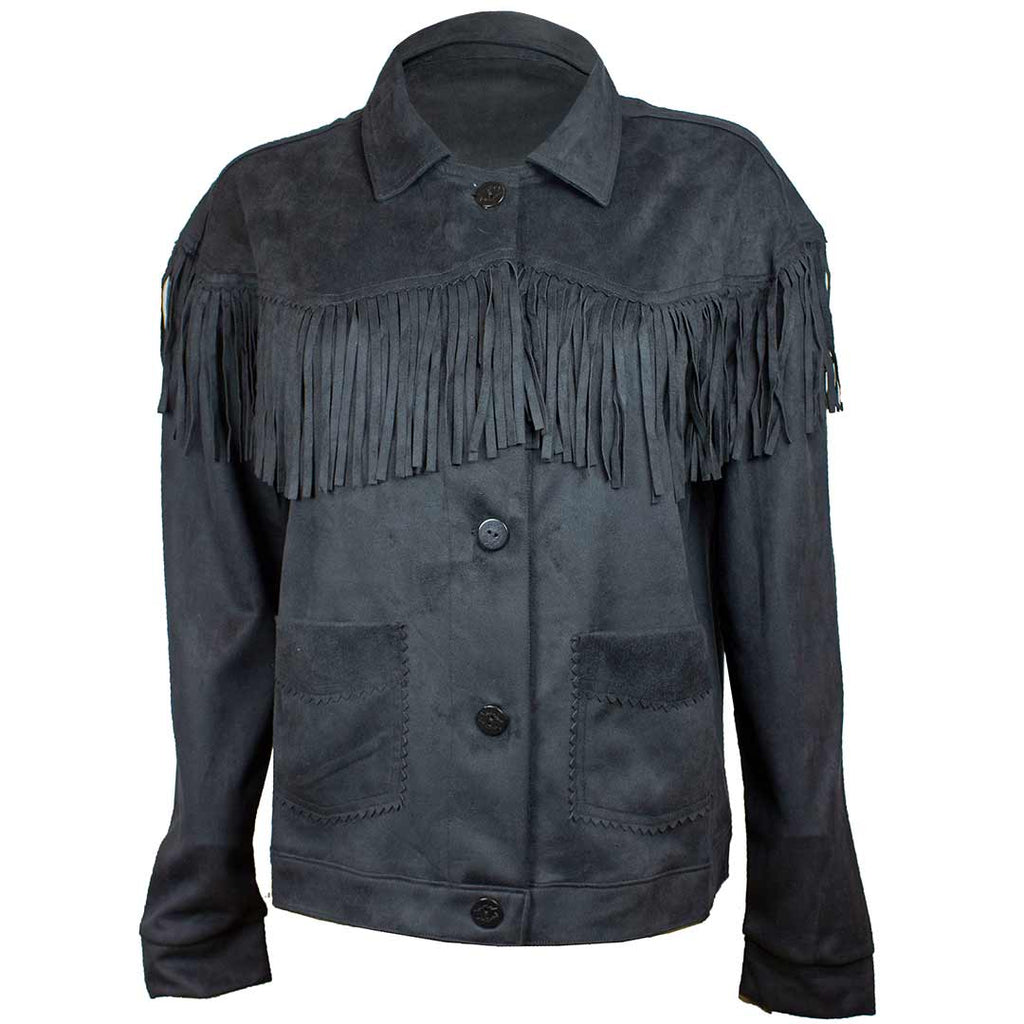 CRUEL DENIM  Women's Fringe Jacket - Black