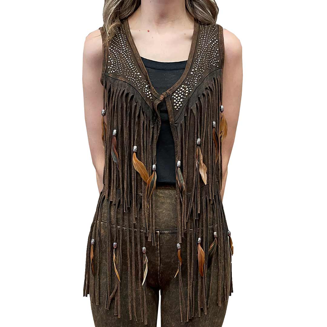 Pat Dahnke Women's Distressed Feather Short Vest