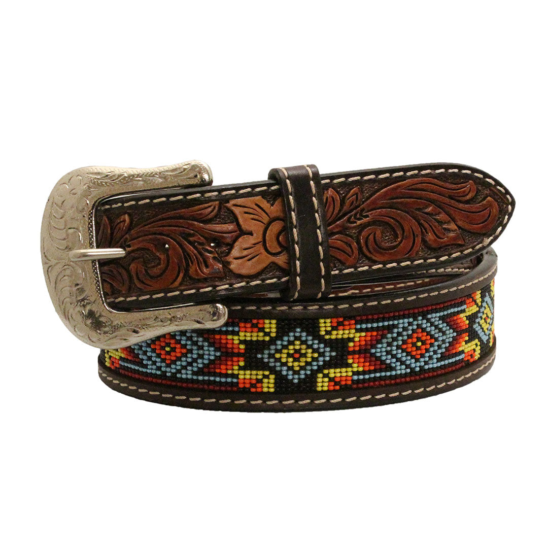 Twisted X Men's Beaded Sunburst Leather Belt