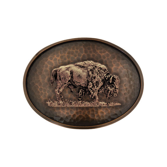 Montana Silversmiths Men's Vintage Hammered Buffalo Buckle