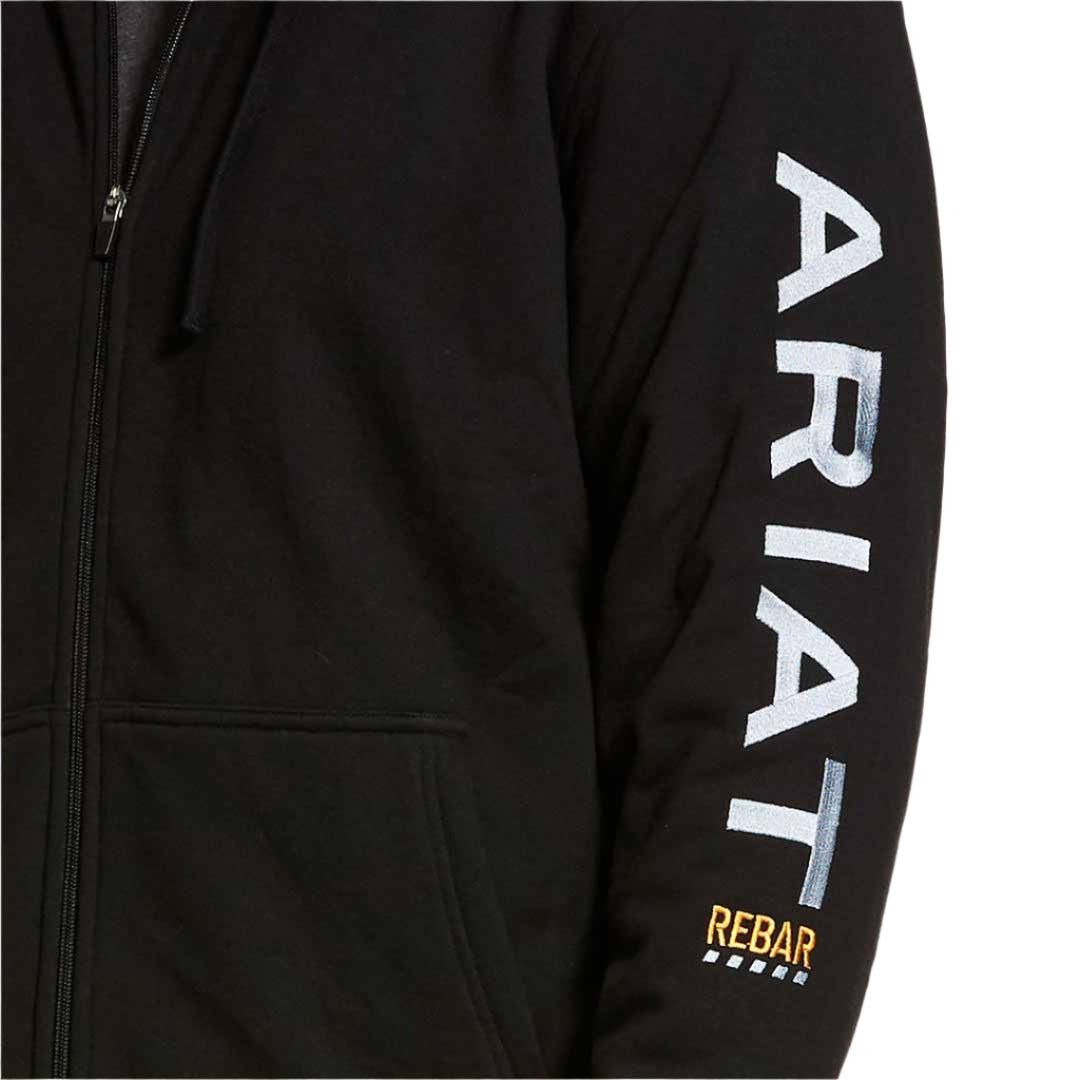 Ariat Men s Rebar Logo Sleeve Zip Up Hoodie Lammle s Lammle s Western Wear