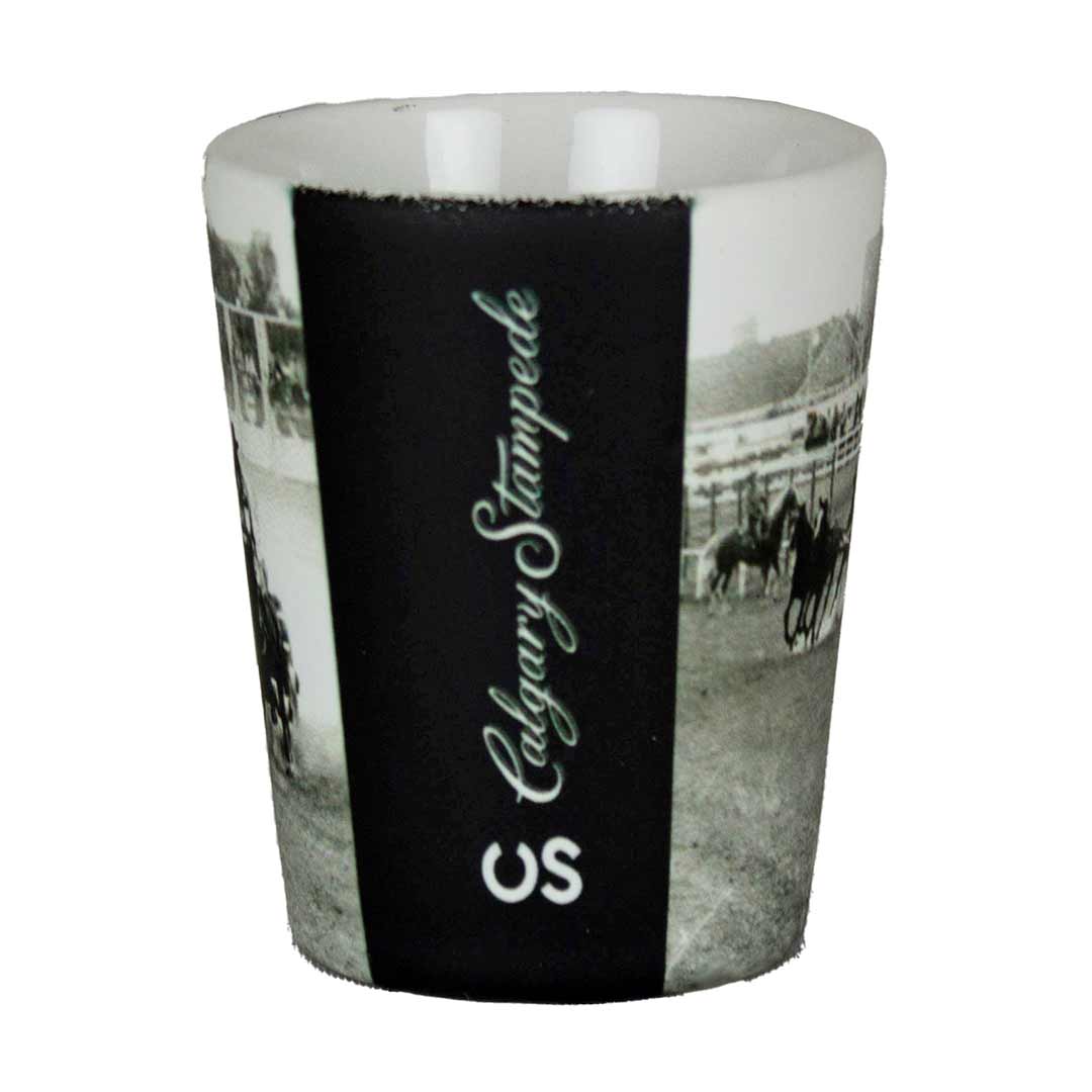 Calgary Stampede Black & White Chuckwagon Shot Glass