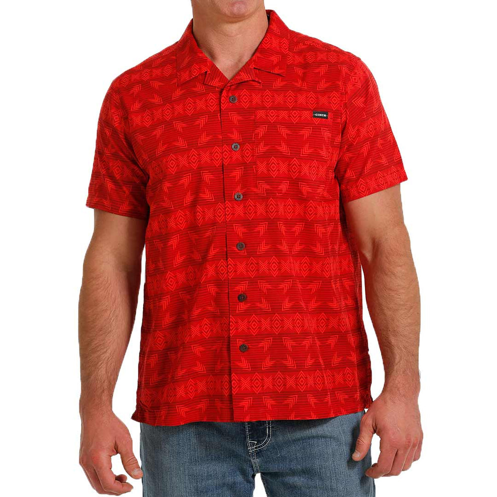 Cinch Men's Tribal Print Short Sleeve Camp Shirt