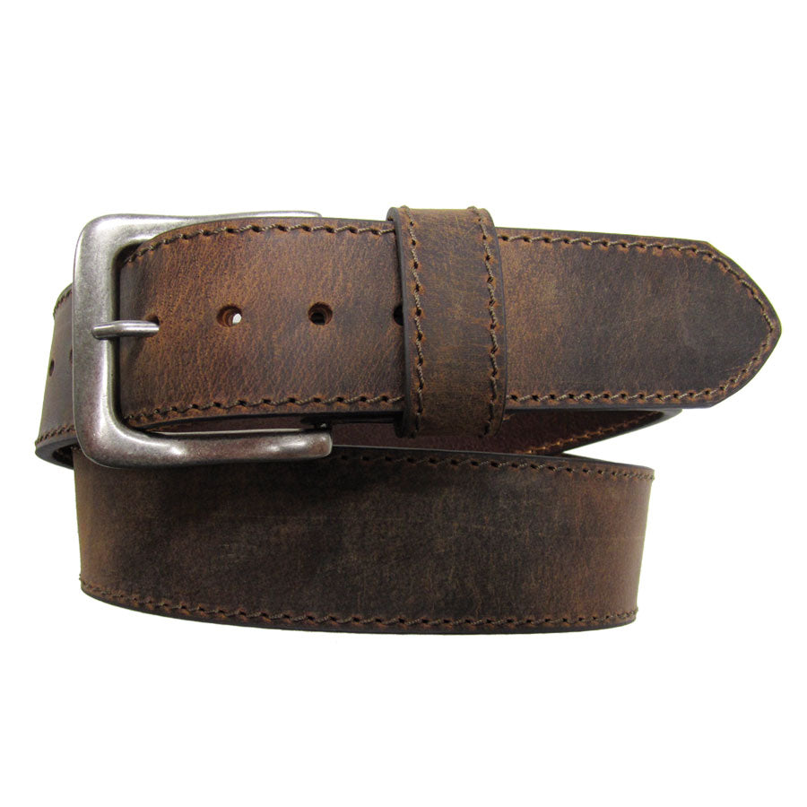 AndWest Men's Wide Distressed Leather Belt