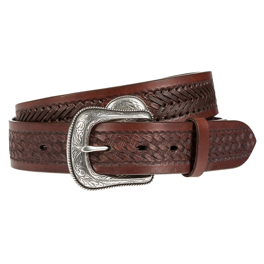 Wrangler Men's Lace Basketweave Concho Belt