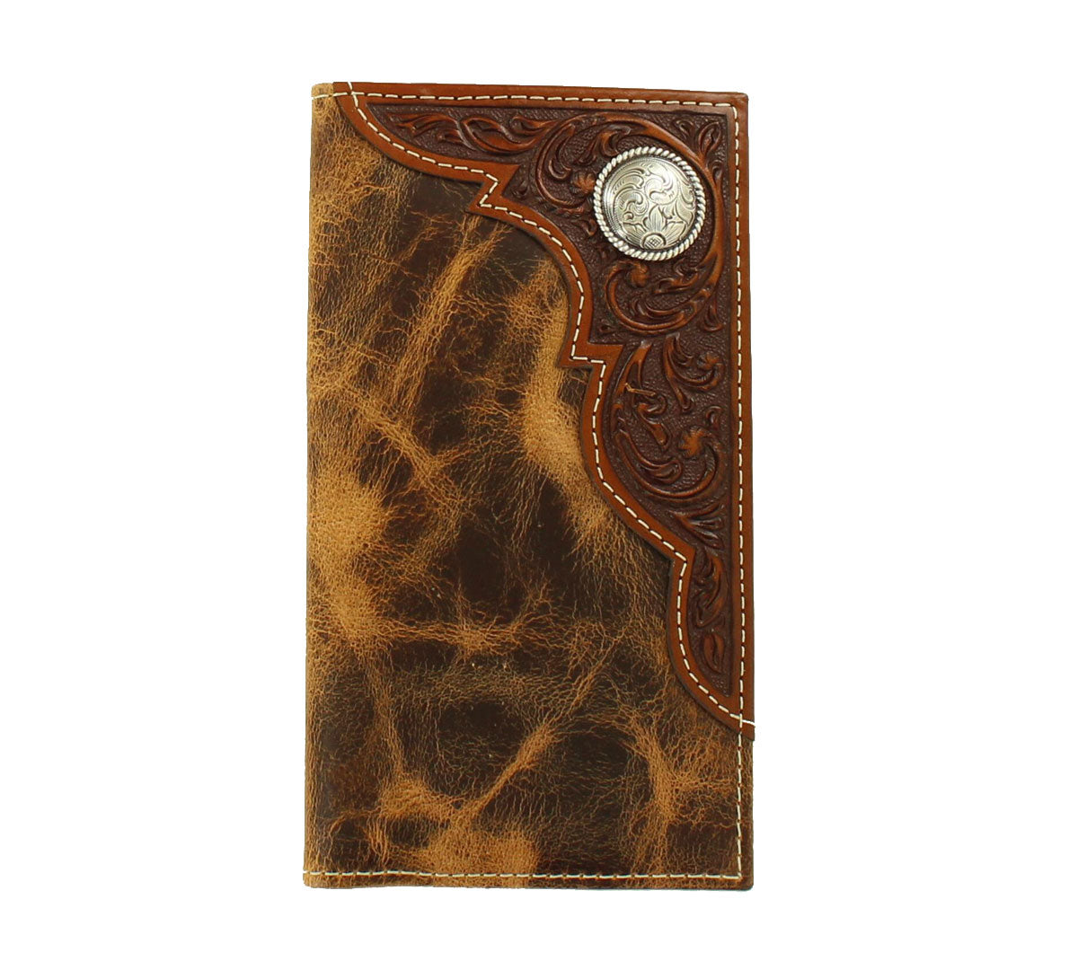 Ariat Men's Filigree Overlay Leather Rodeo Wallet