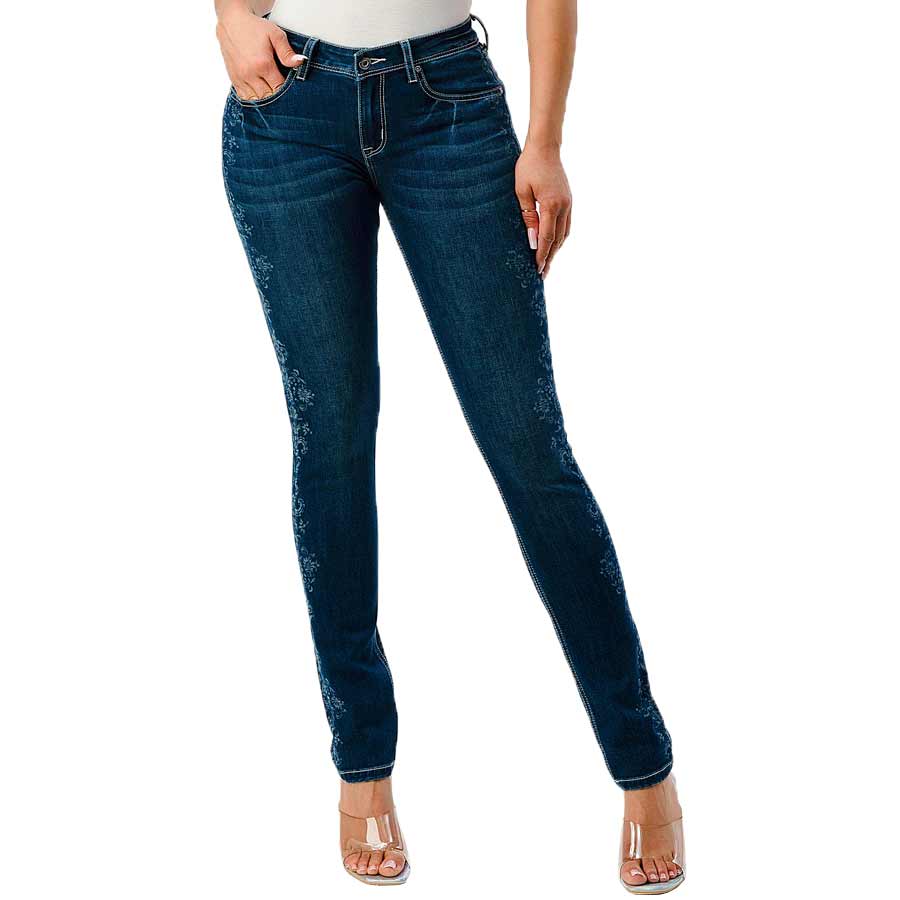 Grace in LA Women's Floral Seam Skinny Jeans