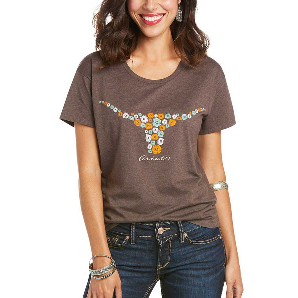 Ariat Women's Steer Daisies Graphic Tee