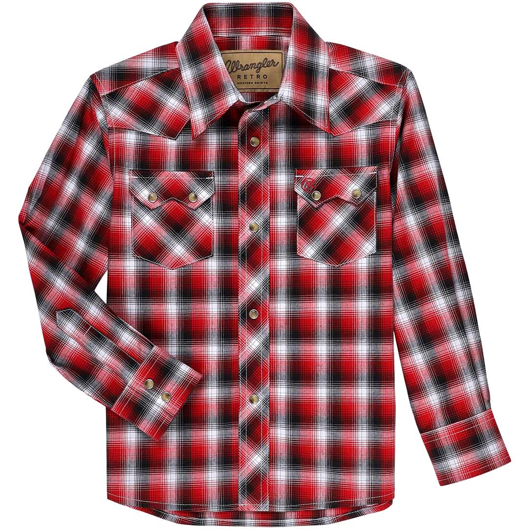 Wrangler Boys' Sawtooth Pocket Plaid Snap Shirt | Lammle's – Lammle's ...