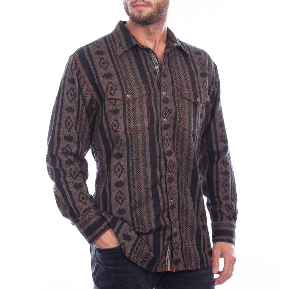 Scully Men's Aztec Print Snap Shirt