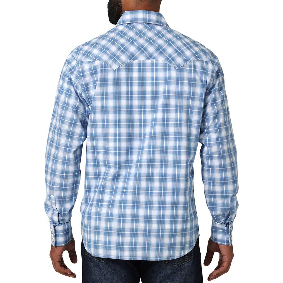 Wrangler Men's Retro Sawtooth Pocket Plaid Snap Shirt