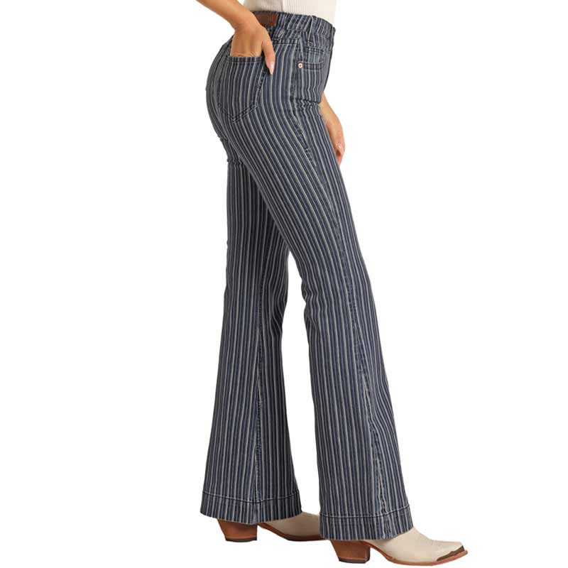 Womens jeans hot sale with white stripe