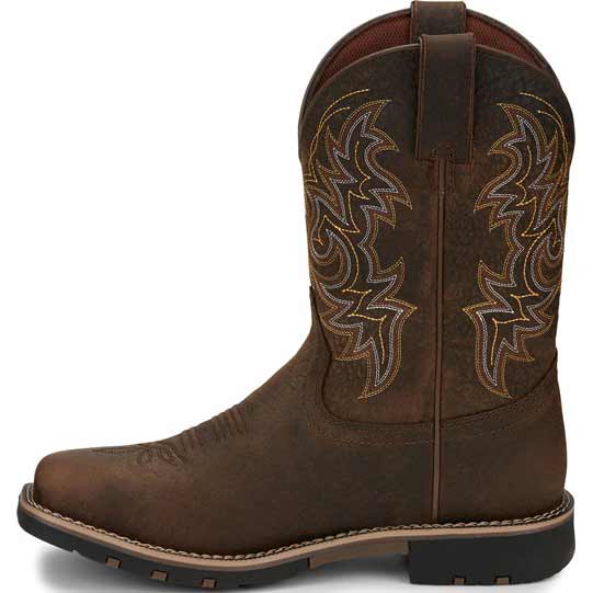 Justin boots safety on sale toe