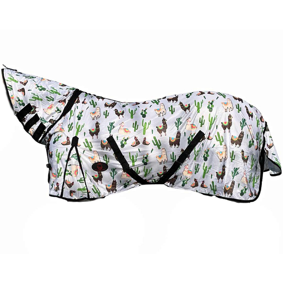 Tech Equestrian Llama Print Fly Sheet with Attached Hood