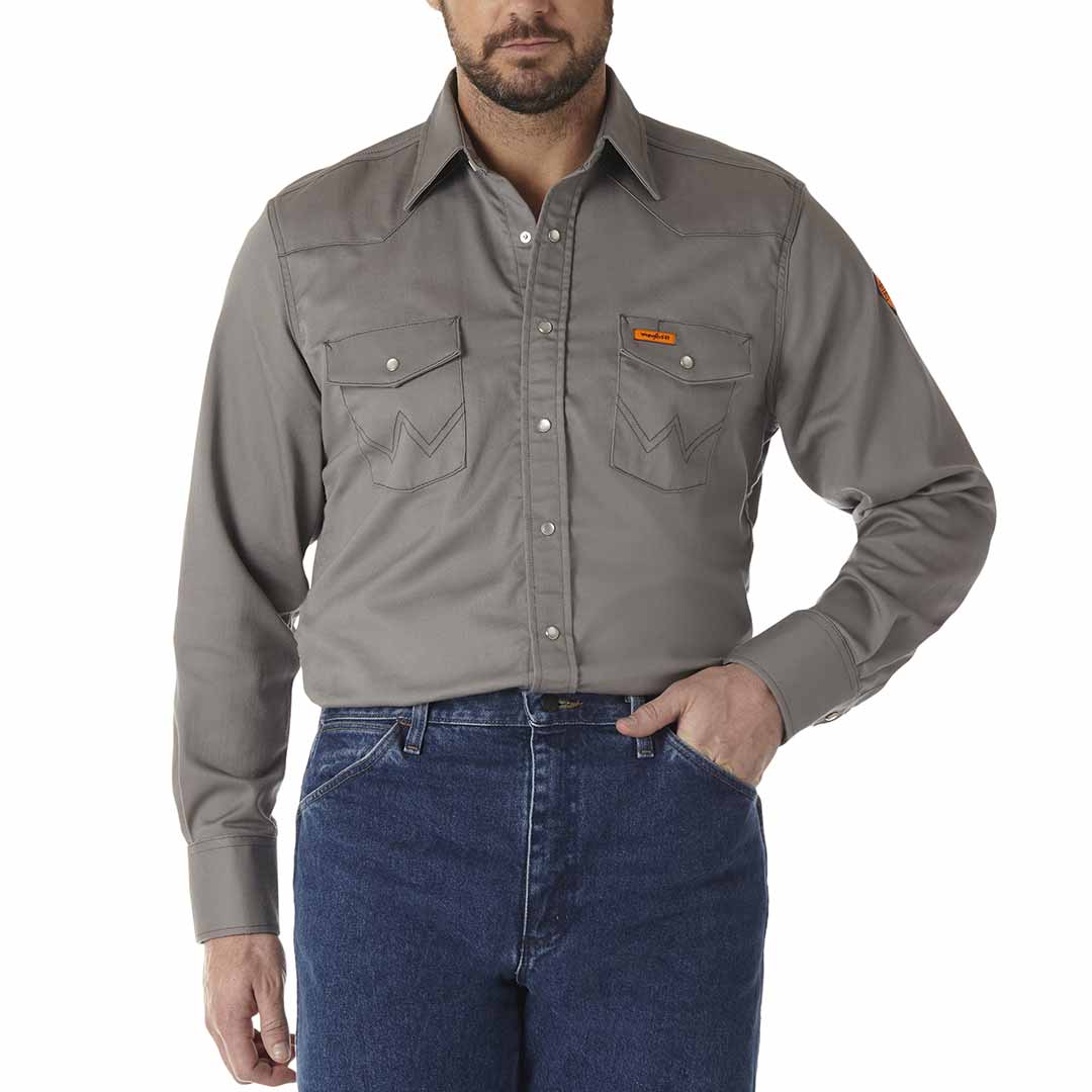 Wrangler Men s FR Flame Resistant Snap Work Shirt Lammle s