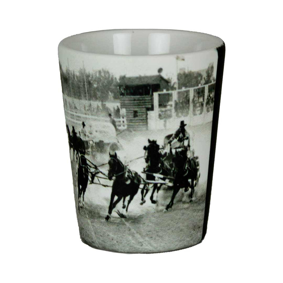 Calgary Stampede Black & White Chuckwagon Shot Glass