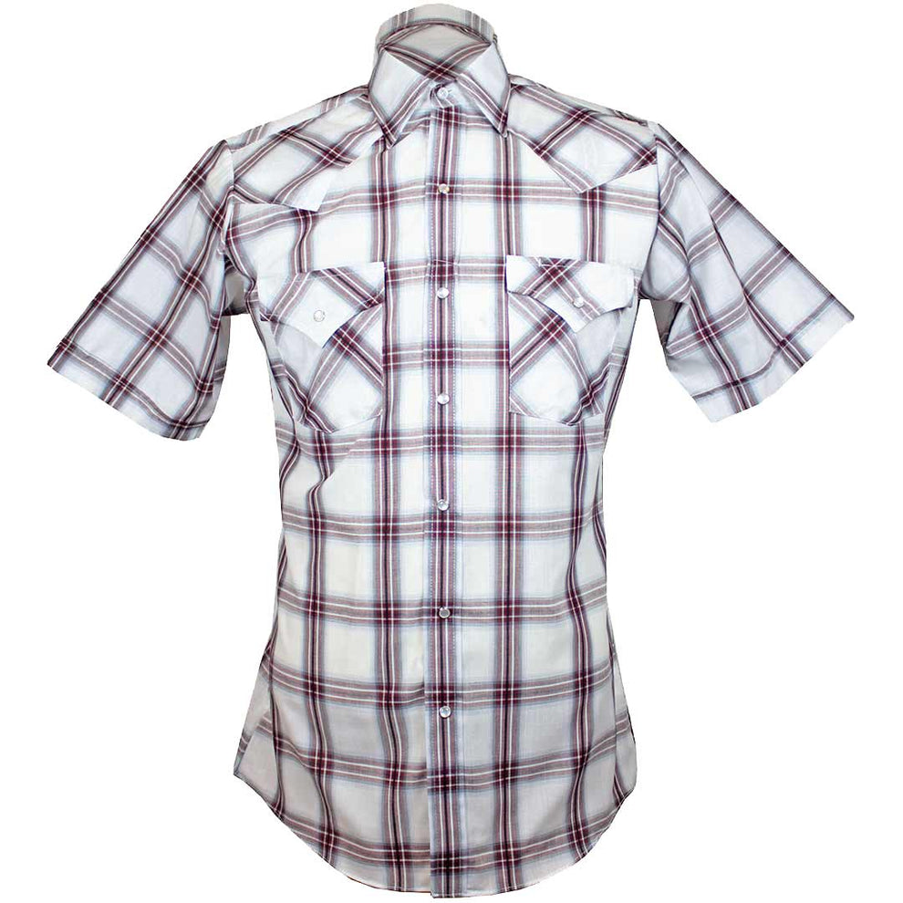 Ely Cattleman Men's Short Sleeve Classic Plaid Snap Shirt