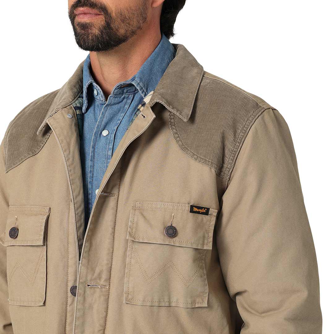 Wrangler Men's Corduroy Yoke Lined Barn Coat