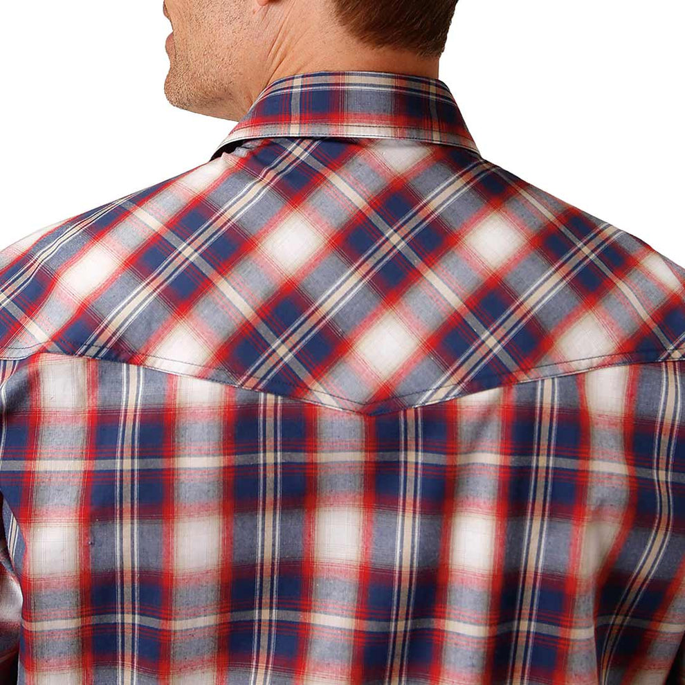 Roper Men's Plaid Print Snap Shirt