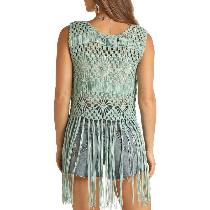 Rock & Roll Cowgirl Women's Crochet Fringe Vest | Lammle's